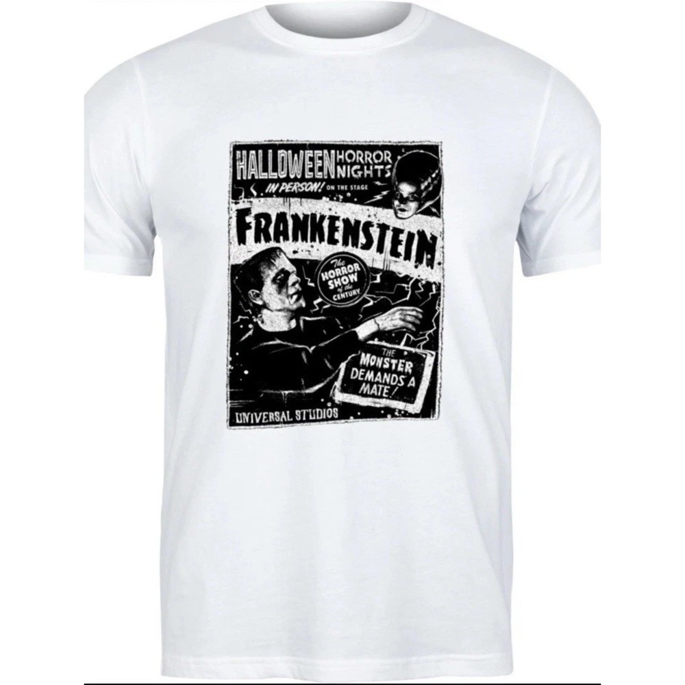 Universal Studios Halloween Classic Frankenstein Monster T-Shirt White Small